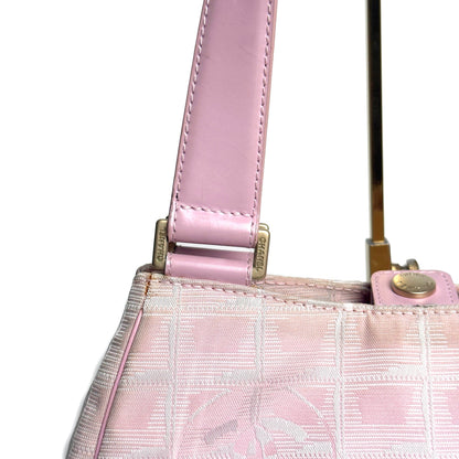 CHANEL pink travel line shoulderbag