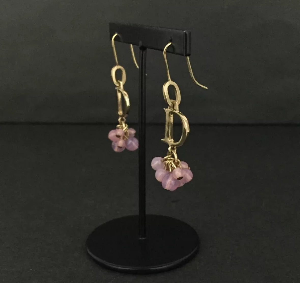 DIOR pink beaded earrings