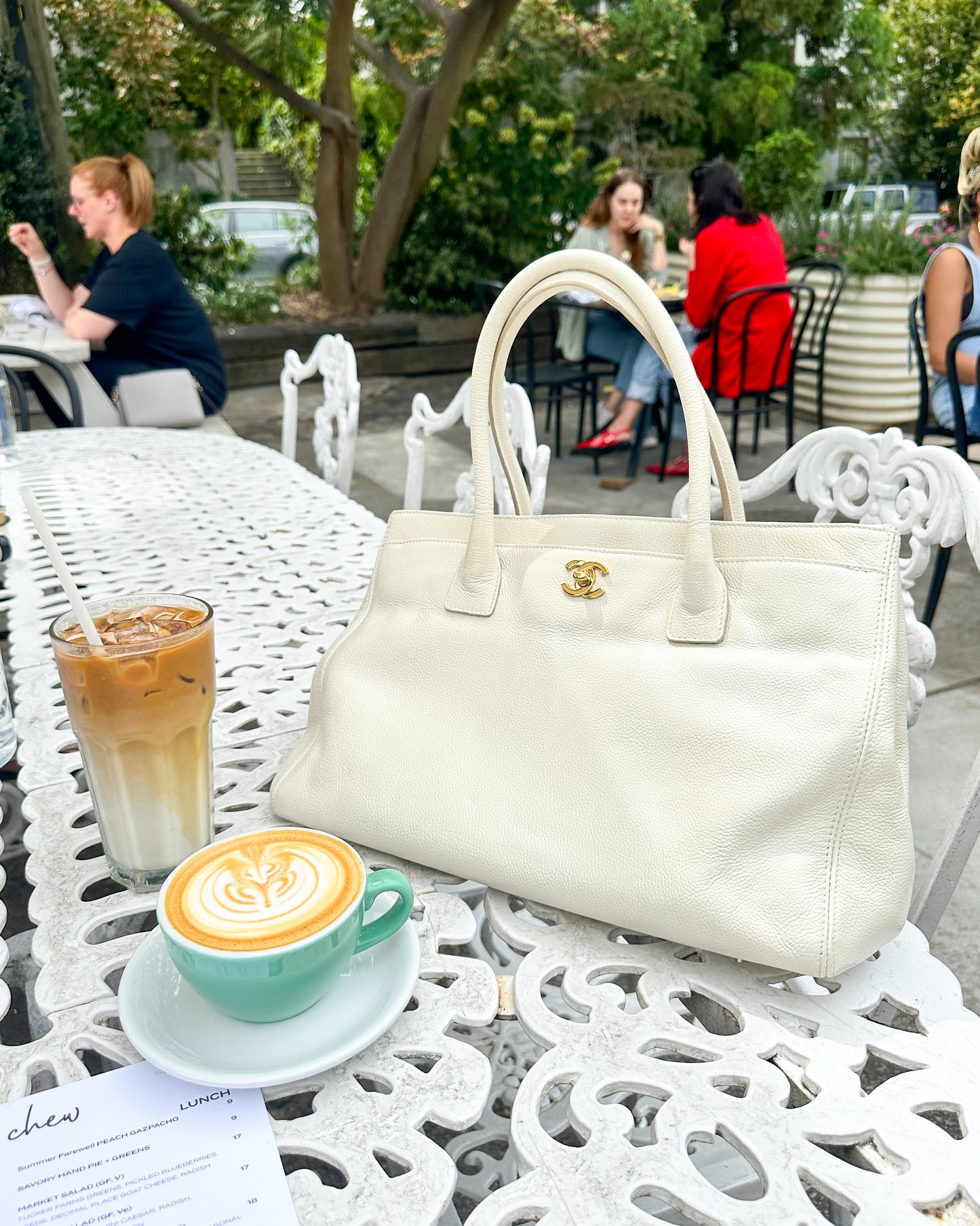 CHANEL 24k gold cream executive tote