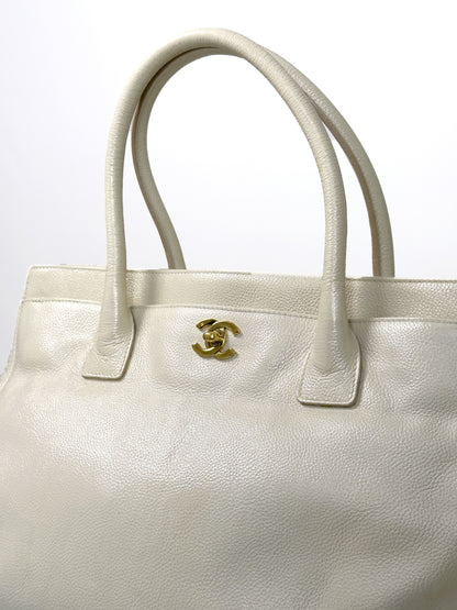 CHANEL 24k gold cream executive tote