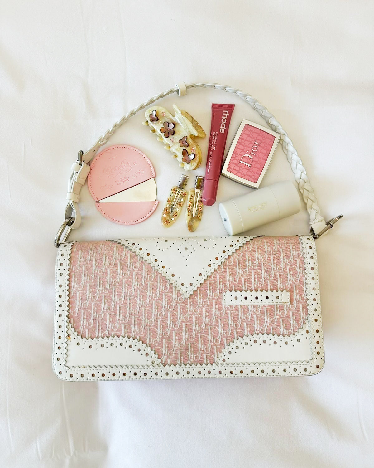 DIOR pink monogram d’trick hand bag