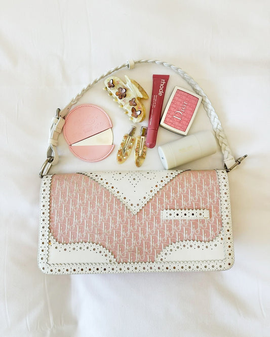 DIOR pink monogram d’trick hand bag