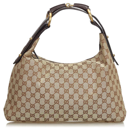 GUCCI monogram croissant horsebit hobo shoulderbag