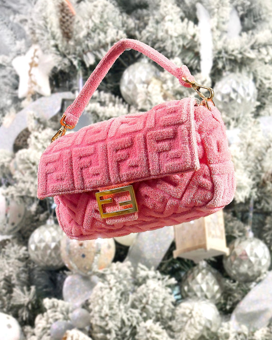 FENDI terry pink baguette