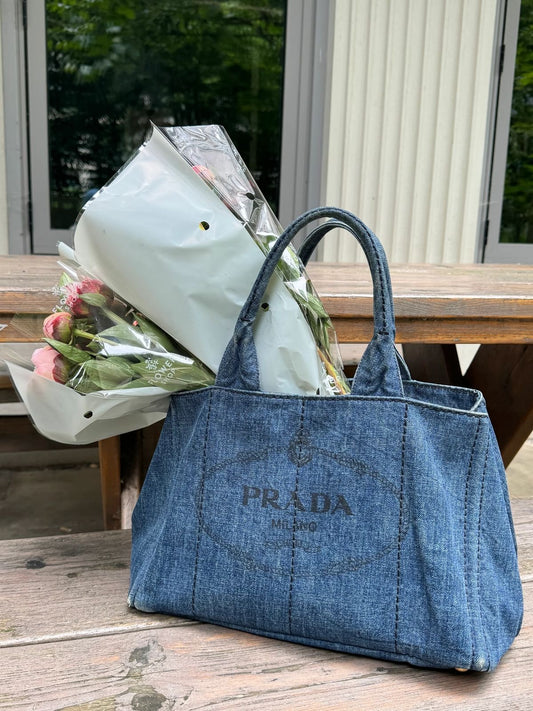PRADA denim canapa tote