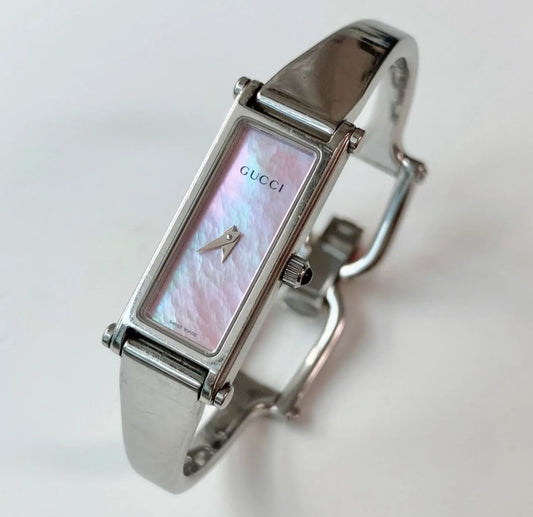 GUCCI pink mother of pearl 1500L watch