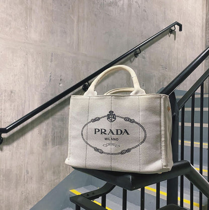 PRADA canvas canapa tote