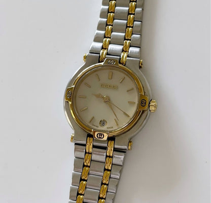 GUCCI 9000L two tone watch