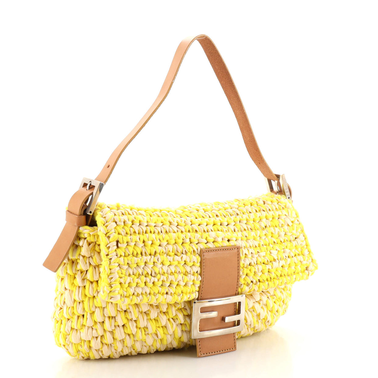 FENDI raffia woven baguette