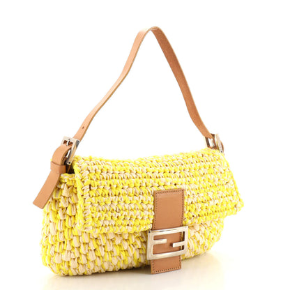 FENDI raffia woven baguette