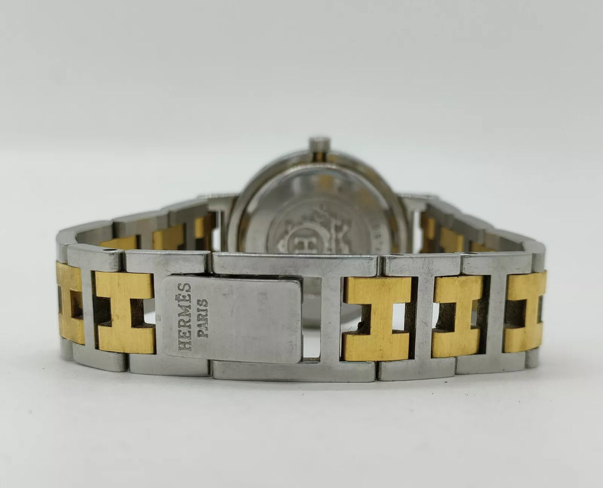 HERMÉS two tone clipper watch