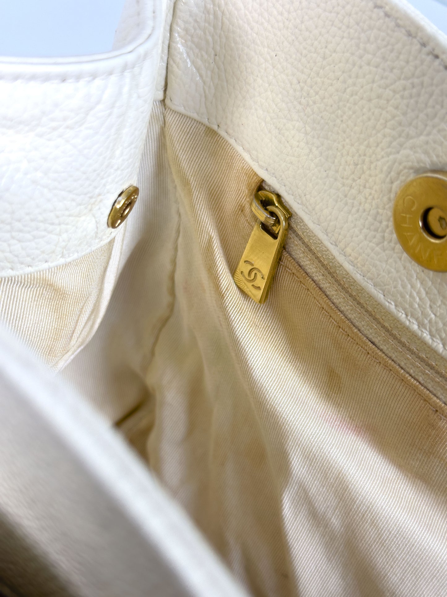 CHANEL 24k gold cream executive tote