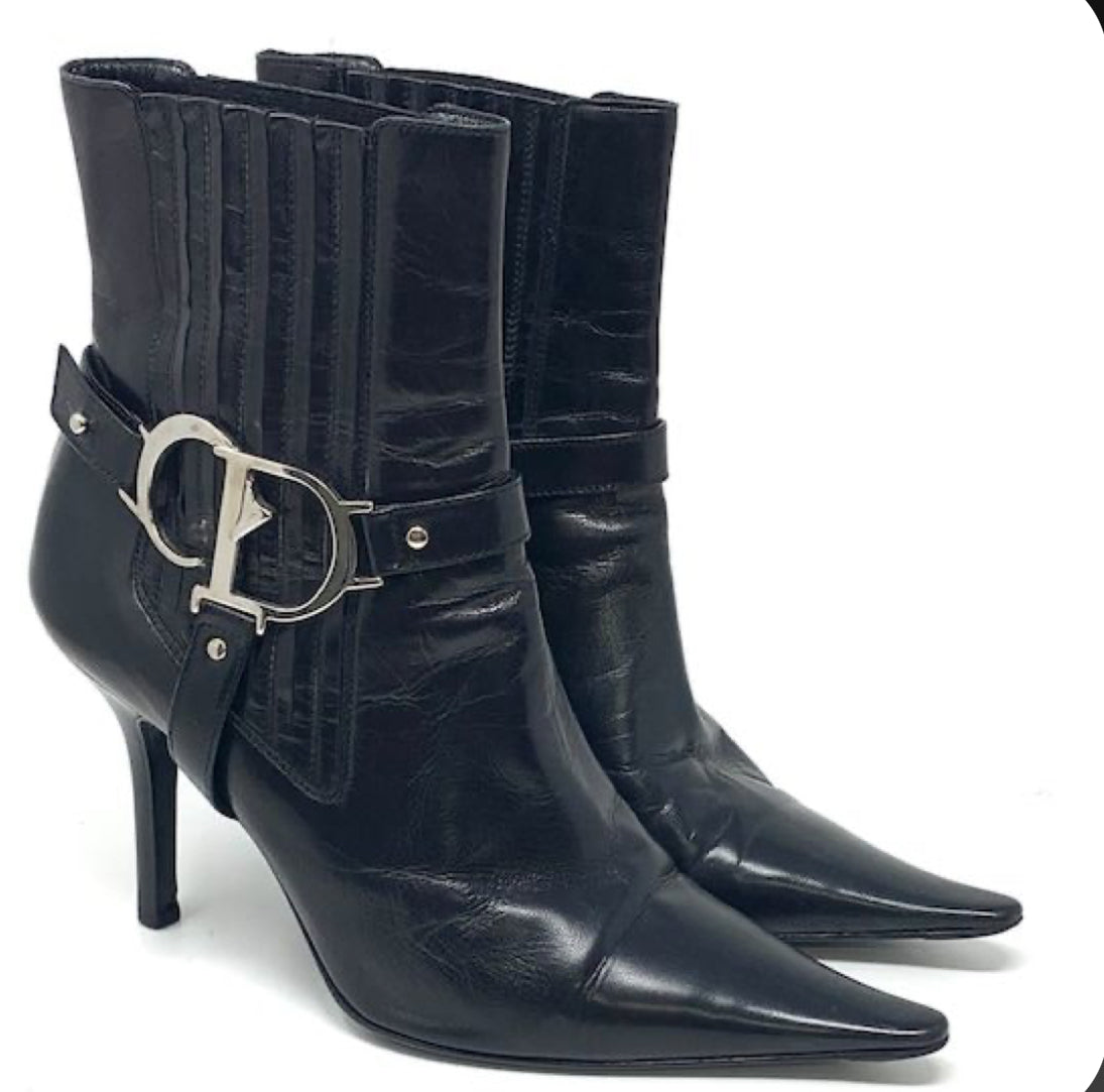 DIOR 2000s leather biker boots 36