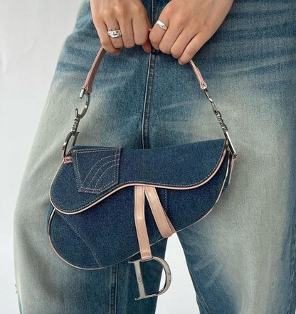 DIOR denim saddle bag