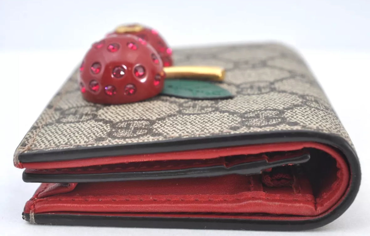 GUCCI Cherry SUPREME bi-fold wallet – Saucy Vault