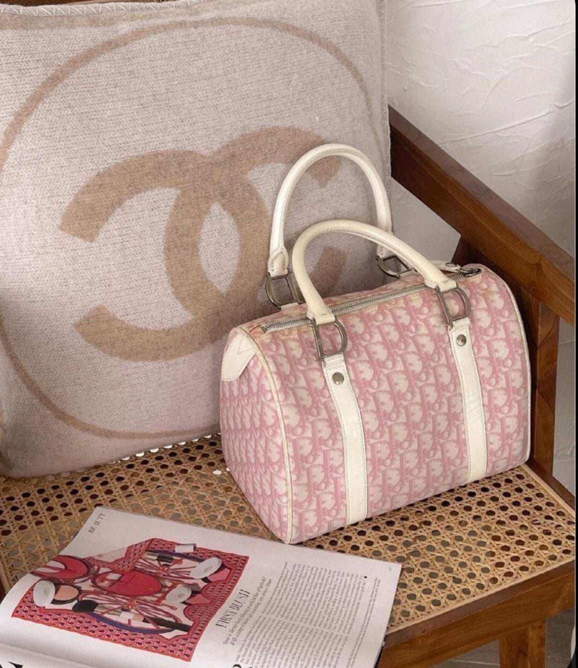 DIOR x John Galliano pink trotter Boston bag