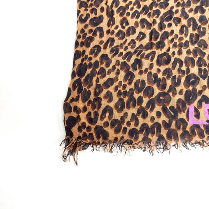 LOUIS VUITTON cheetah print cashmere scarf/shawl