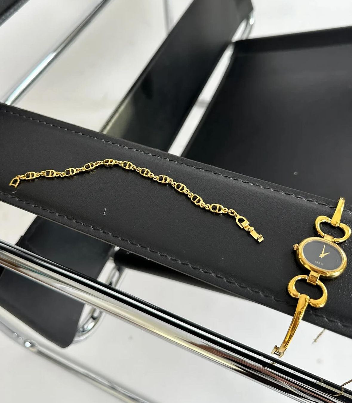 DIOR gold cd monogram bracelet