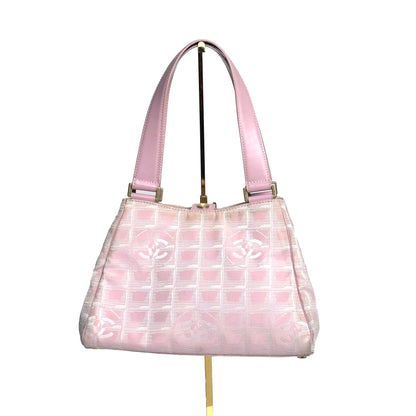 CHANEL pink travel line shoulderbag