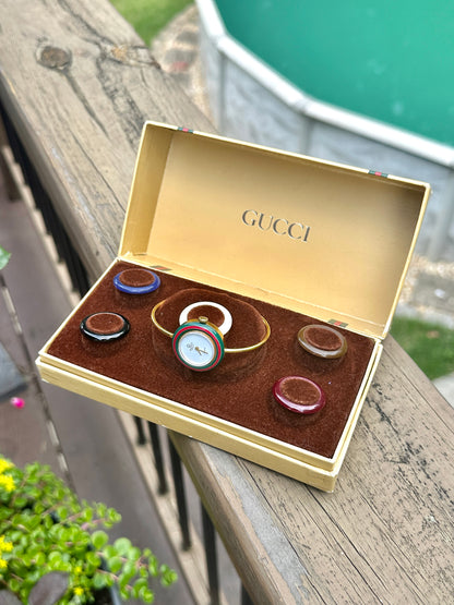 GUCCI interchangeable bezel bangle watch set