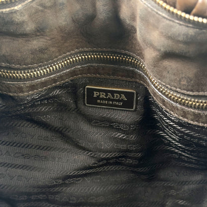 PRADA brown quilted leather handbag