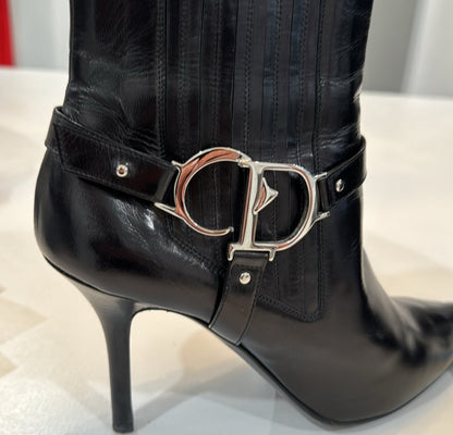 DIOR 2000s leather biker boots 36