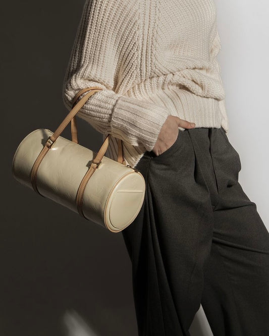 LOUIS VUITTON pastel yellow vernis Bedford