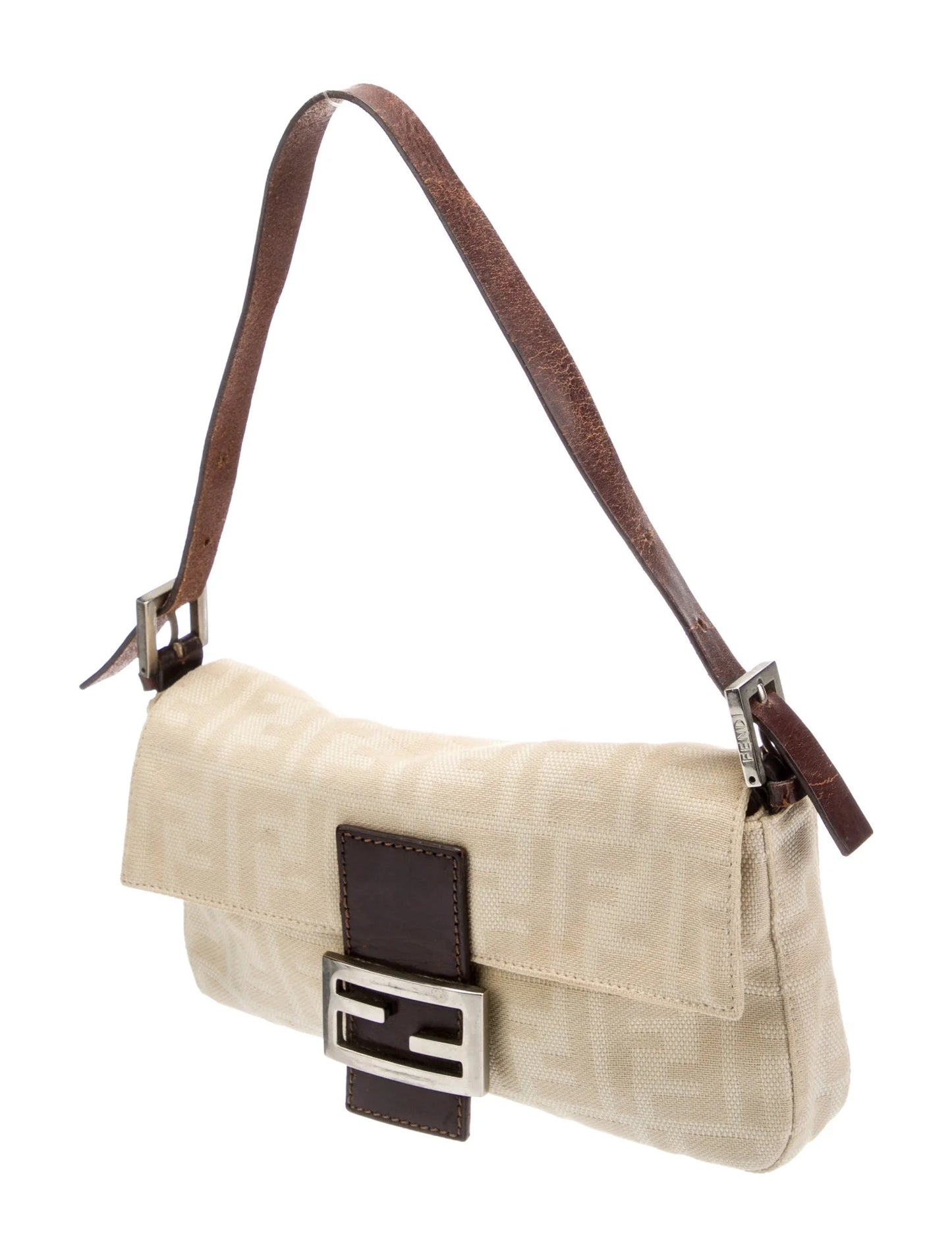 FENDI beige zucca baguette