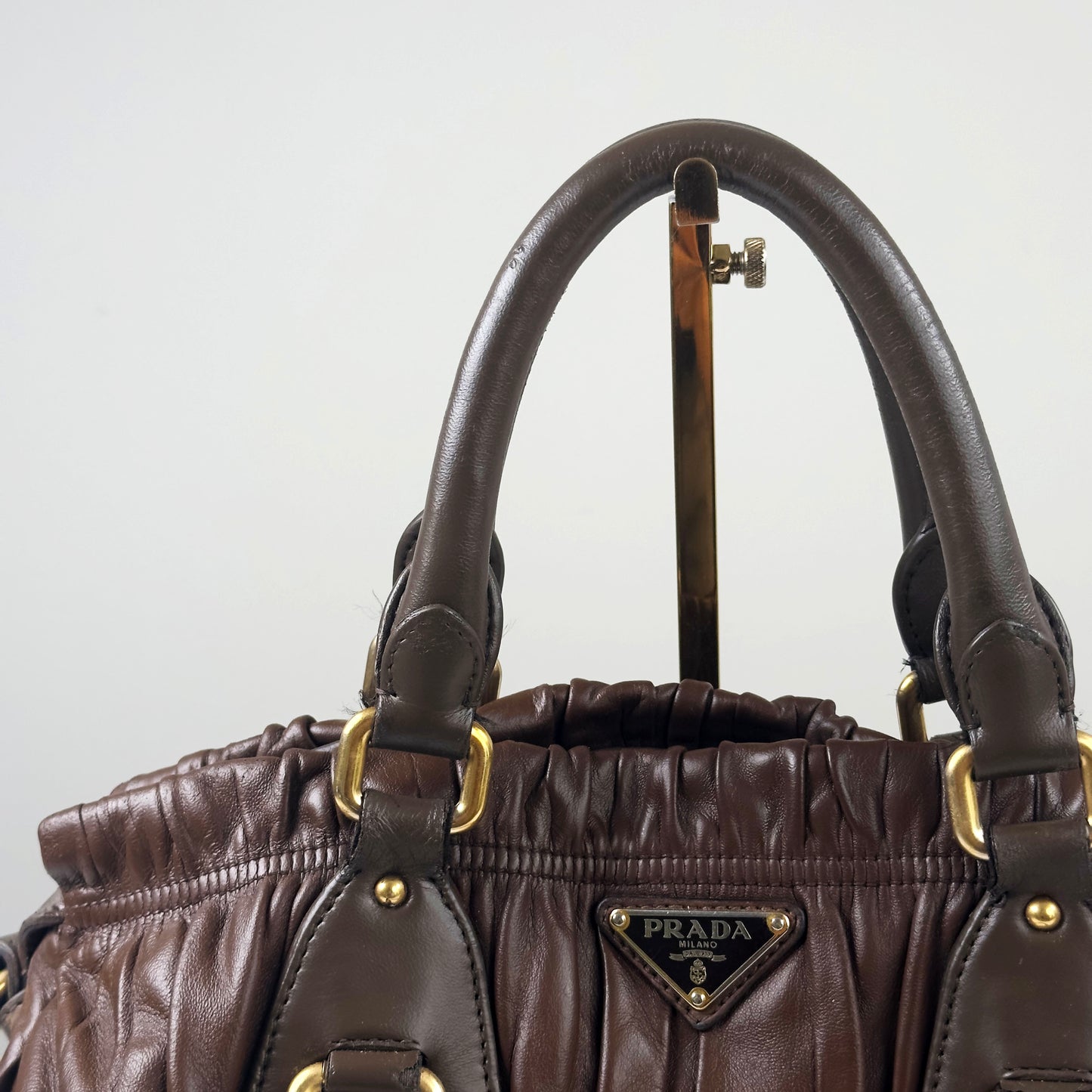 PRADA brown quilted leather handbag