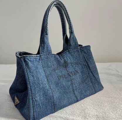 PRADA denim canapa tote