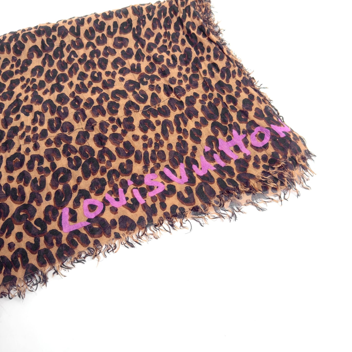 LOUIS VUITTON cheetah print cashmere scarf/shawl