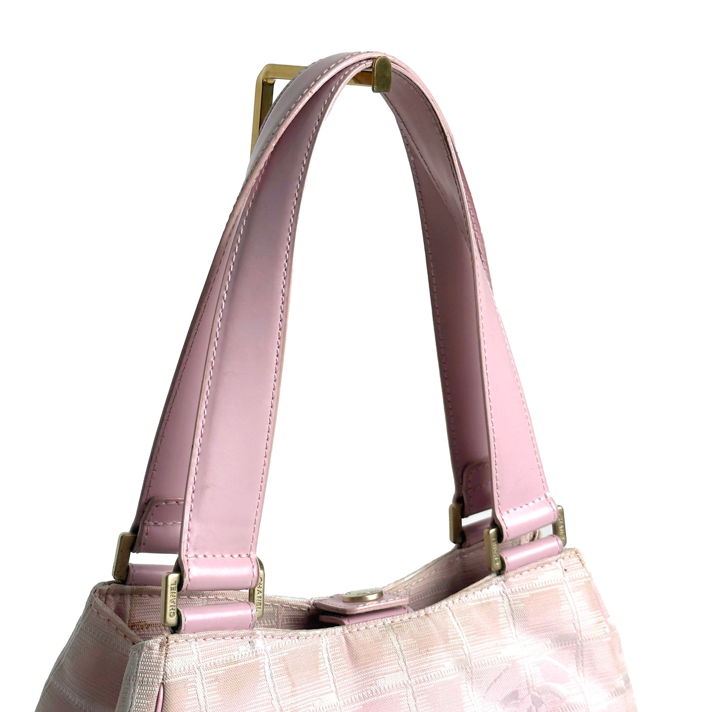 CHANEL pink travel line shoulderbag