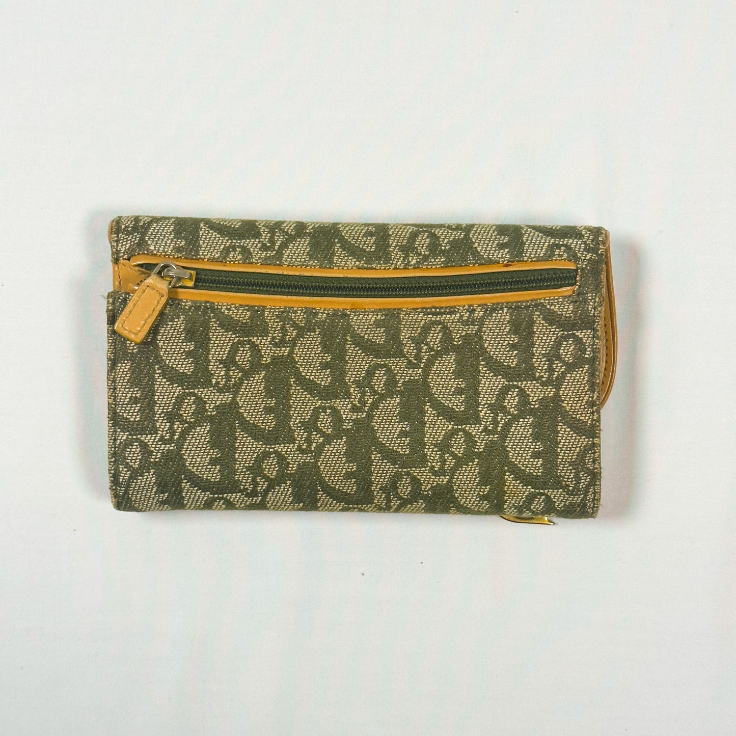 DIOR olive saddle wallet