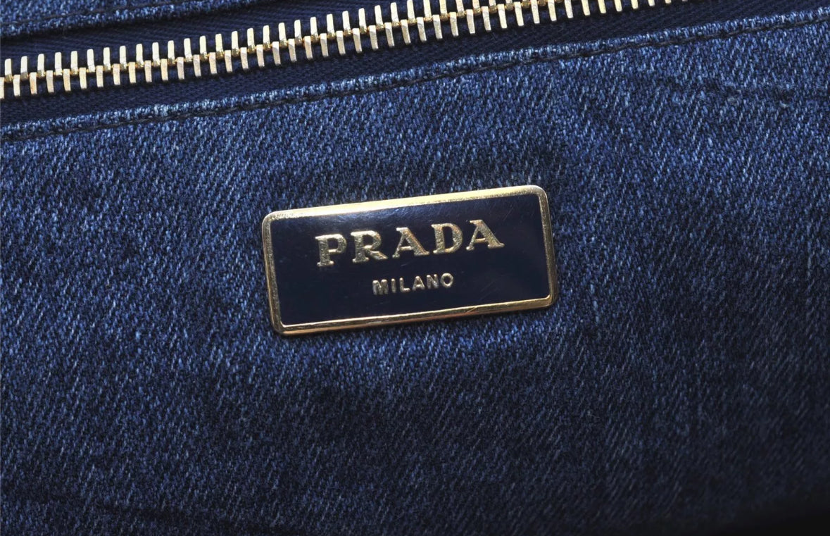 PRADA denim canapa tote