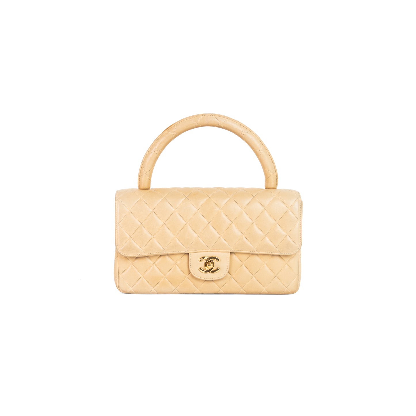 CHANEL top handle lambskin flap bag
