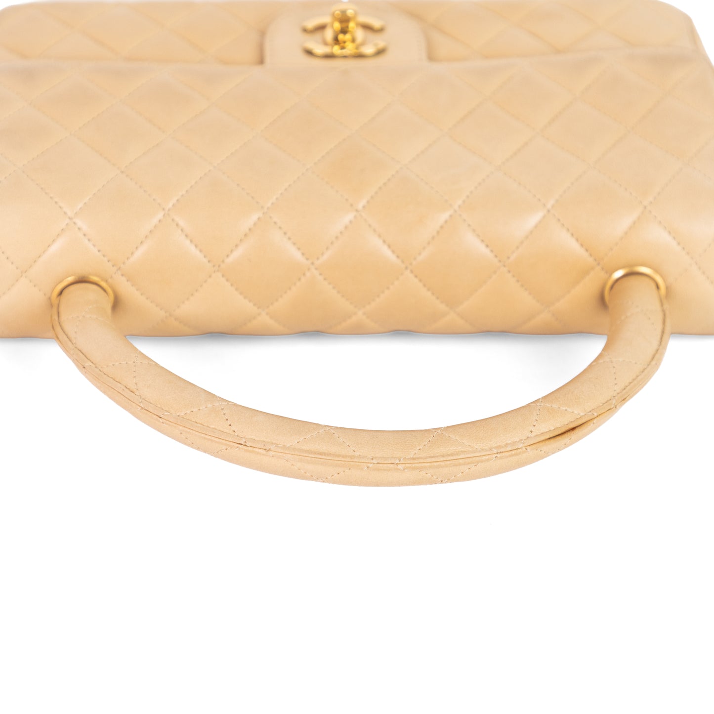 CHANEL top handle lambskin flap bag