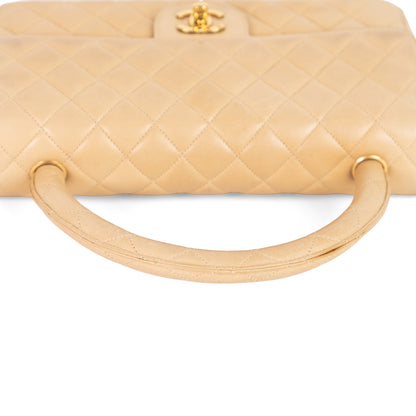 CHANEL top handle lambskin flap bag