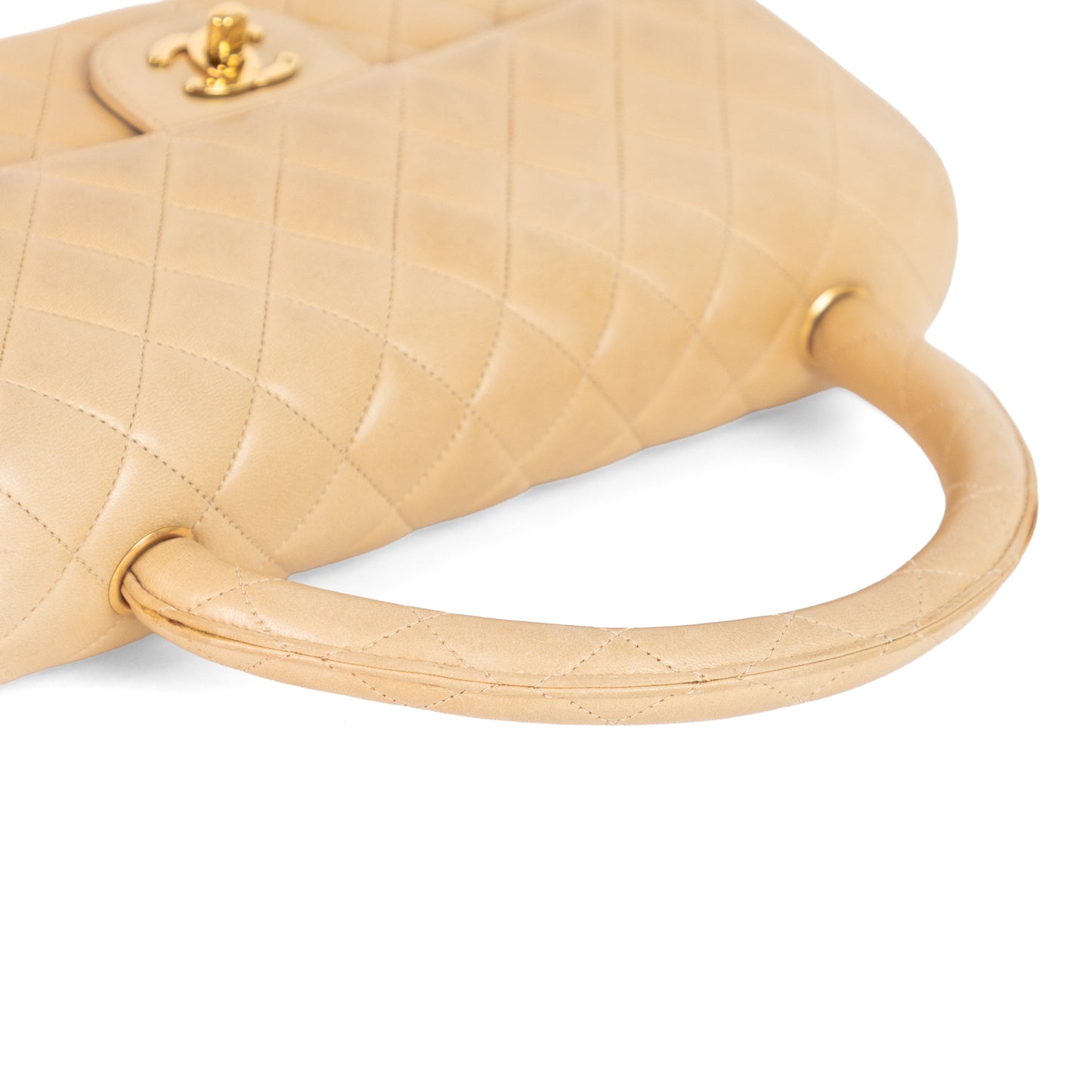 CHANEL top handle lambskin flap bag