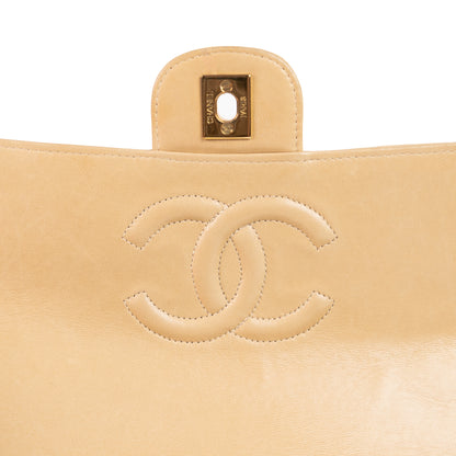 CHANEL top handle lambskin flap bag