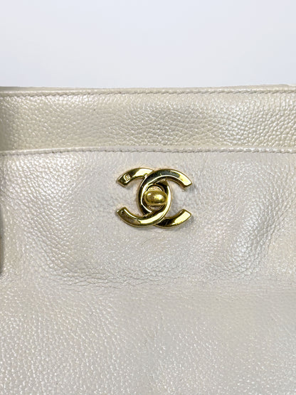 CHANEL 24k gold cream executive tote