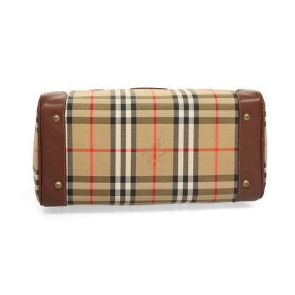 BURBERRY novacheck canvas boston bag