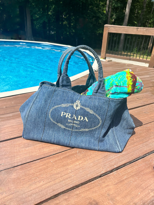 PRADA denim canapa tote