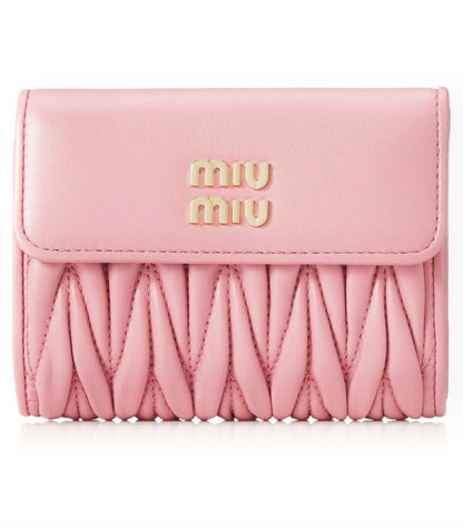 MIU MIU blush pink quilted wallet