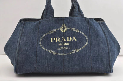 PRADA denim canapa tote