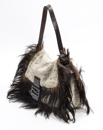 FENDI crochet fur mamma baguette