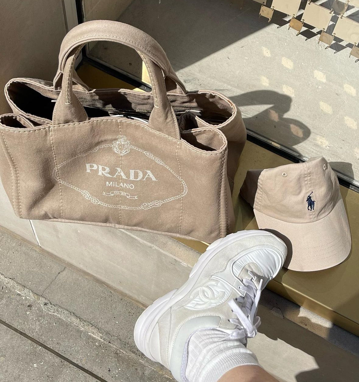 PRADA canvas canapa tote