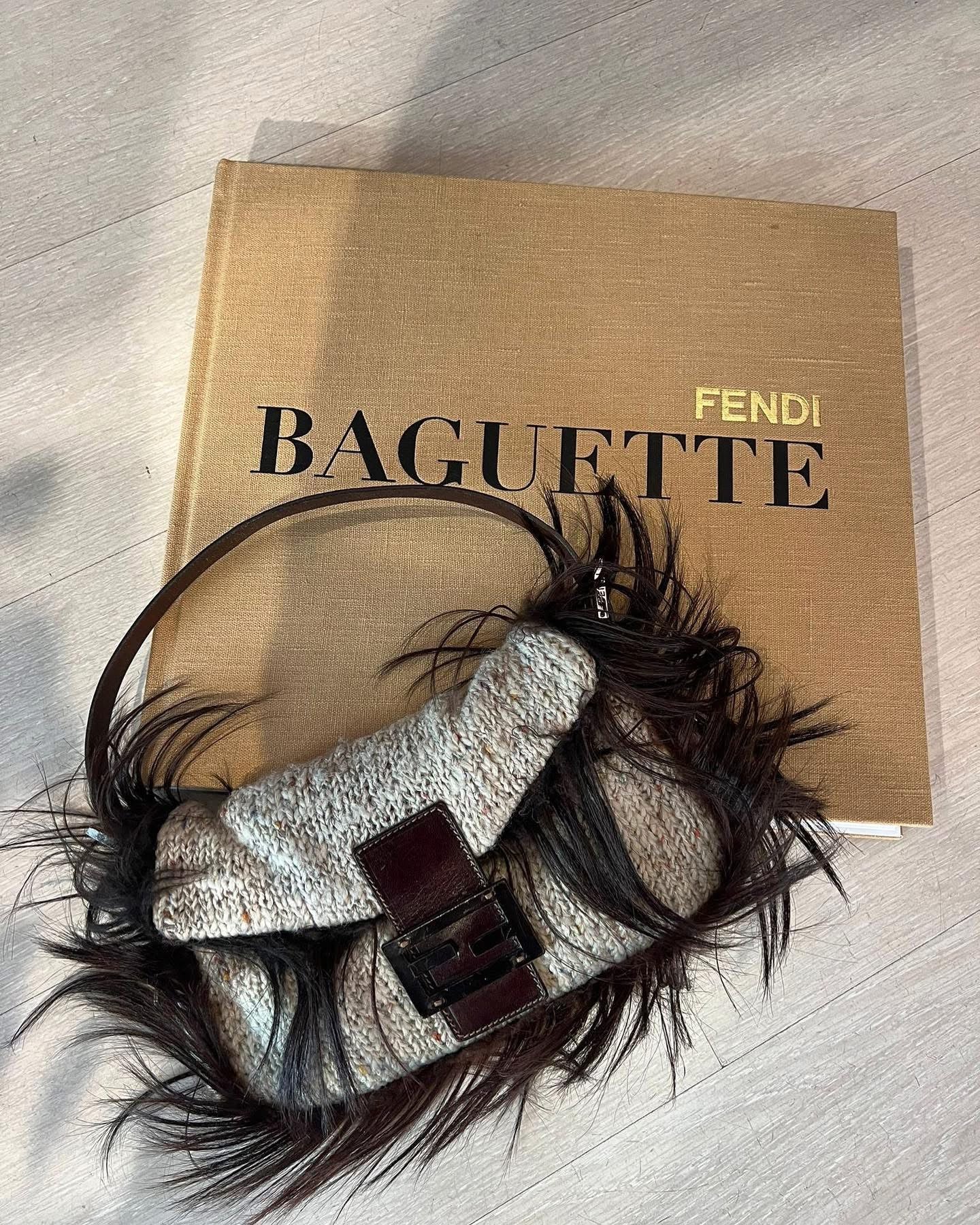 FENDI crochet fur mamma baguette