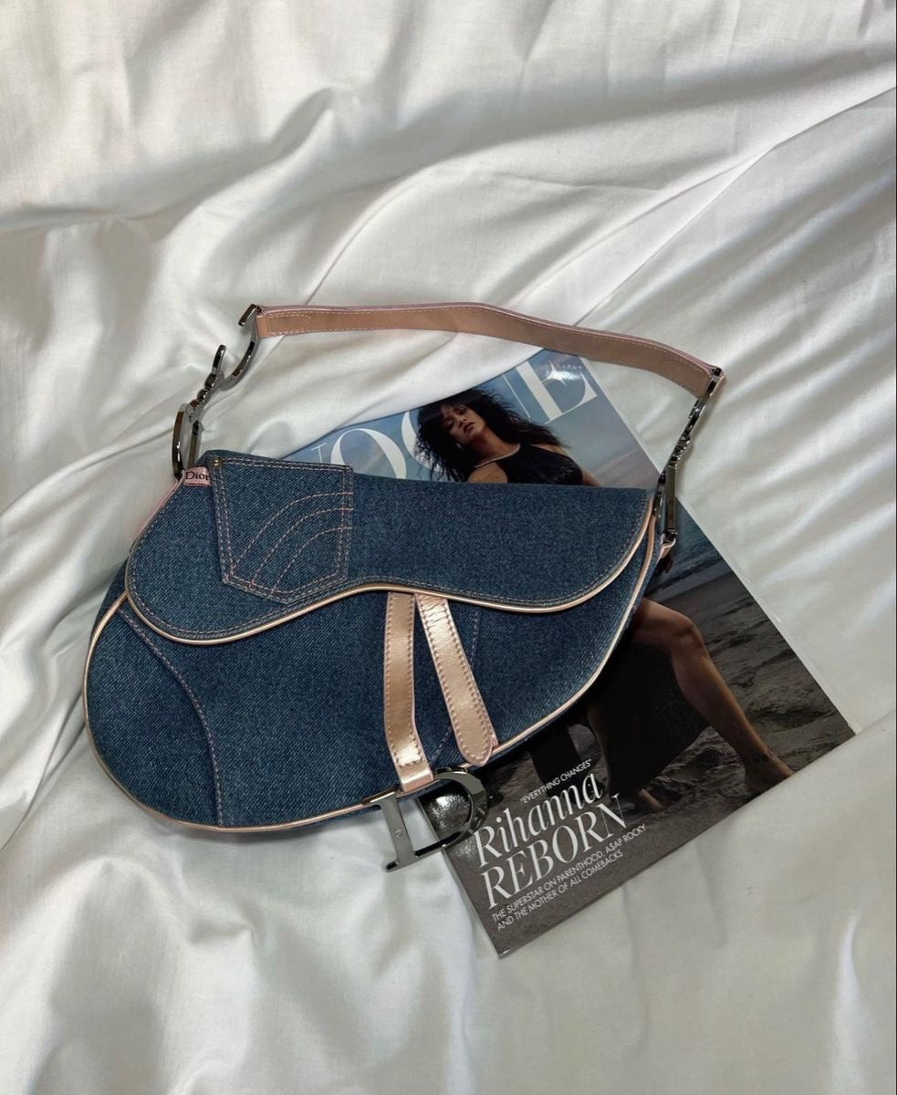 DIOR denim saddle bag