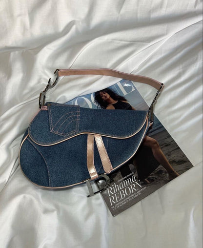 DIOR denim saddle bag