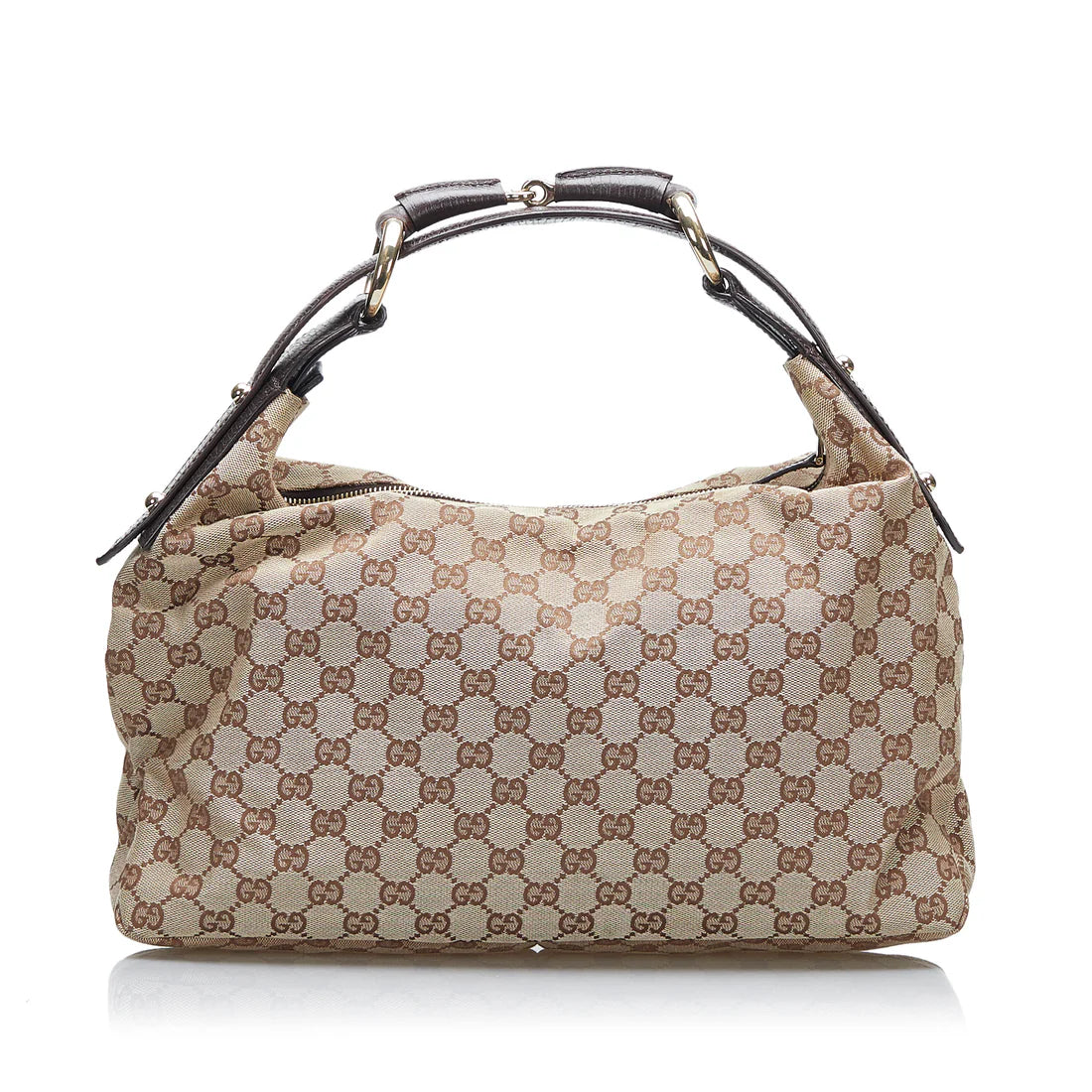 GUCCI monogram croissant horsebit hobo shoulderbag